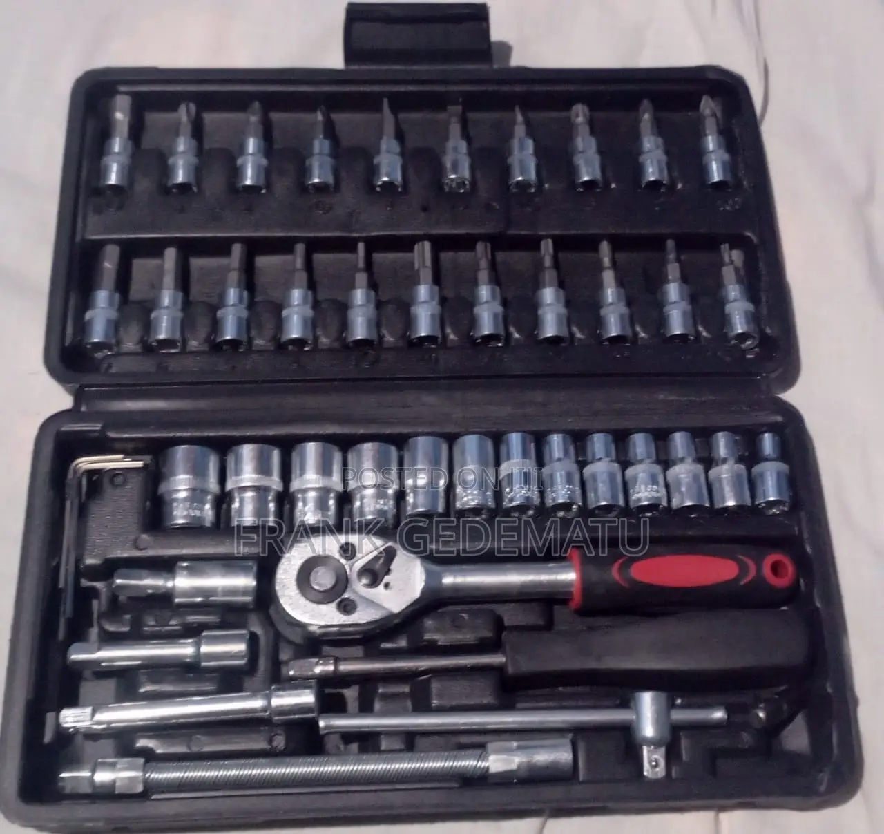 Professional 46pcs Ratchet Socket Wrench Set With Carry Case