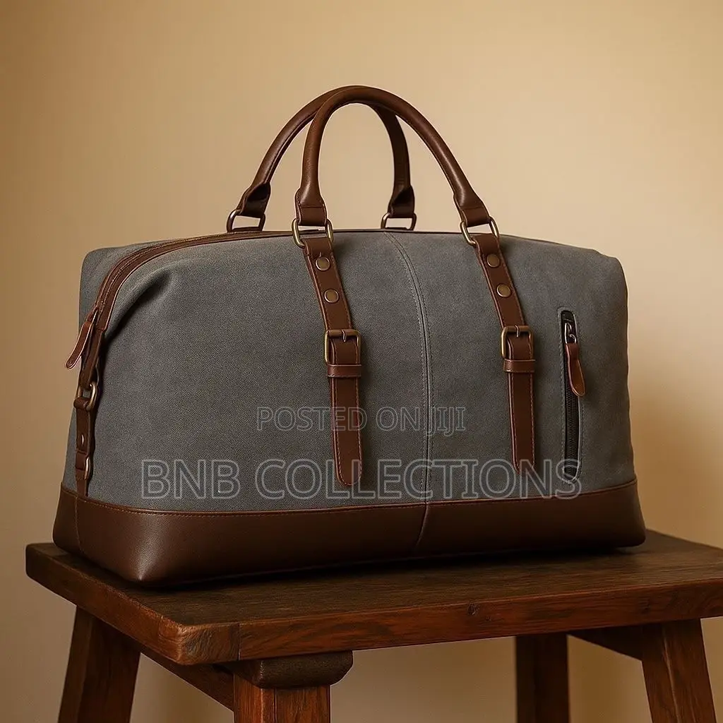 Quality Large Canvas Leather Travel Duffel Weekend Bag