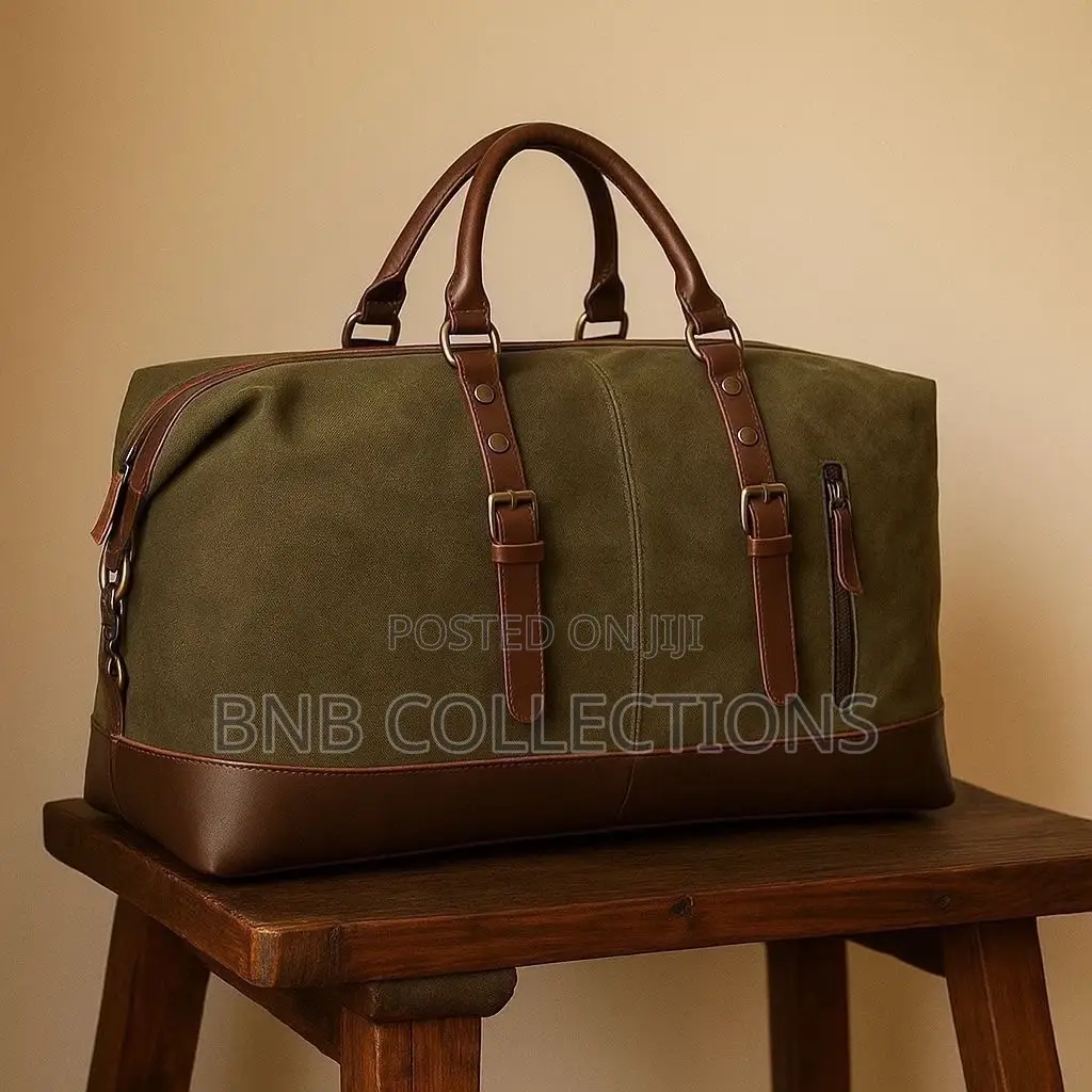Quality Large Canvas Leather Travel Duffel Weekend Bag