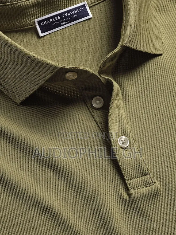 Charles Tyrwhitt Short Sleeves Solid Cotton Stretch Pique Polo Shirt