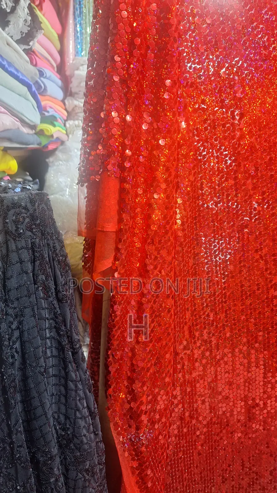 Lace,Suede and Sequin Fabric