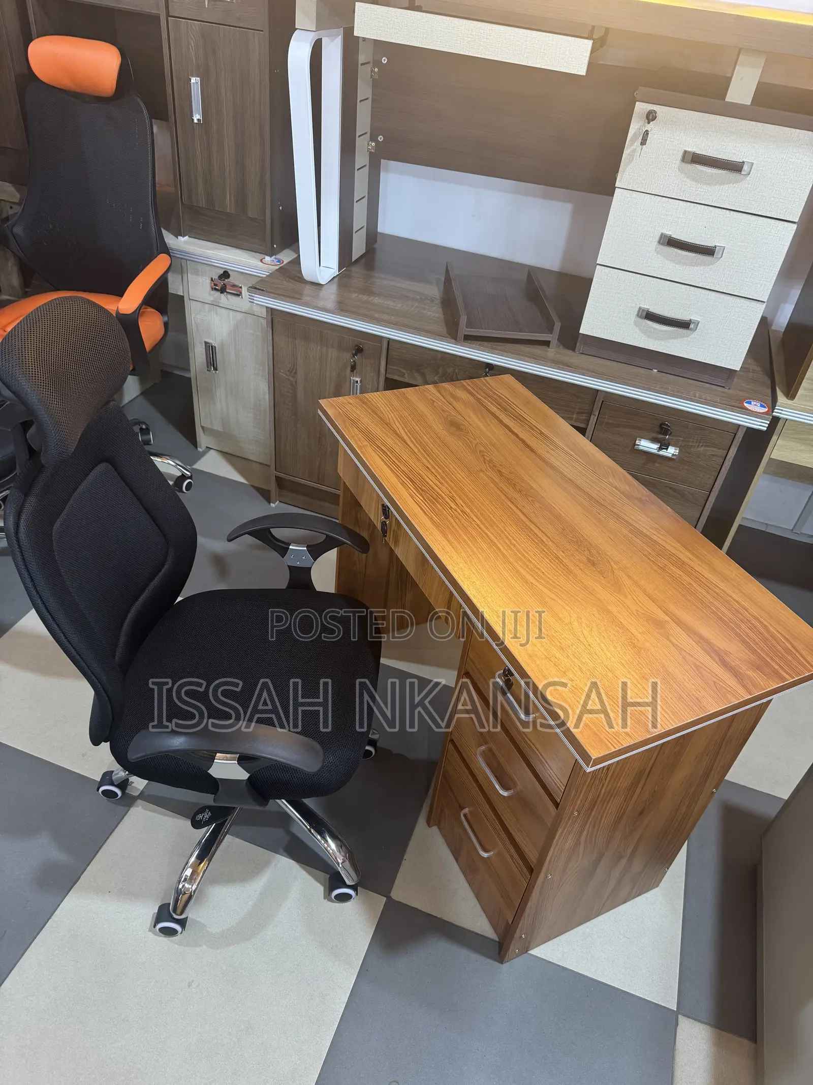 Brown Desk and Chair