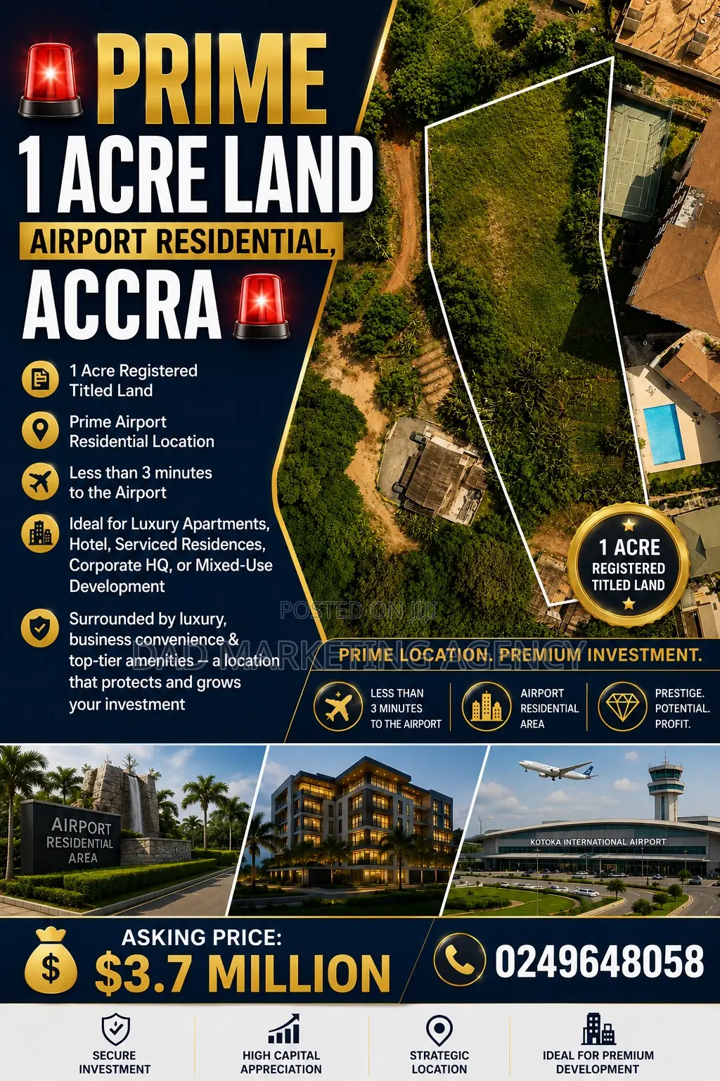 1-Acre Titled Land for Sale – Airport Residential, Accra