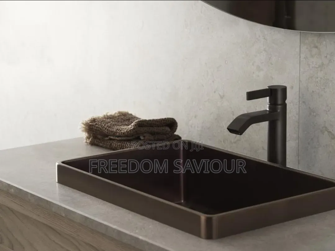 Premium Shower Curtain With Modern Black Bathroom Faucet