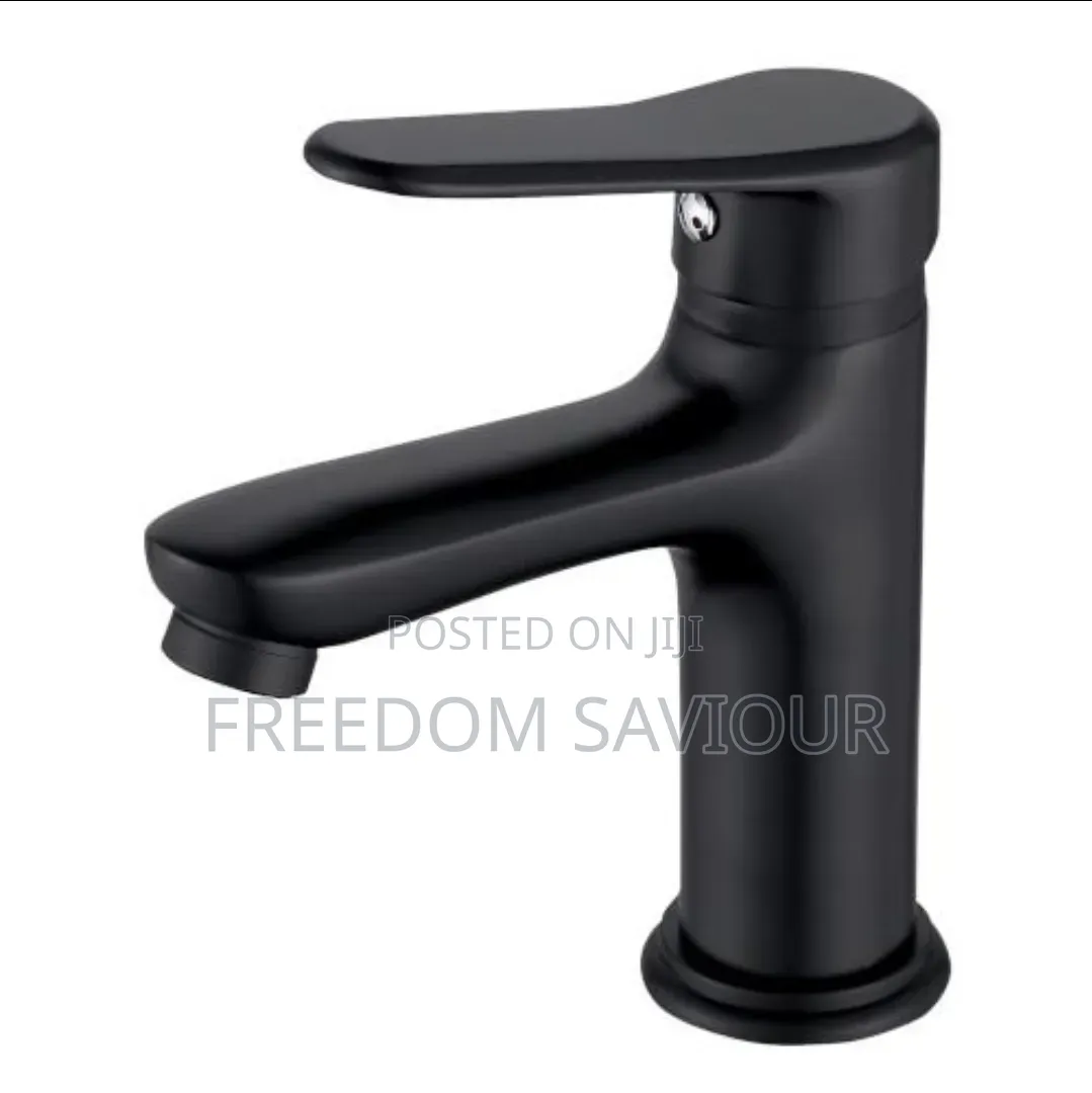 Premium Shower Curtain With Modern Black Bathroom Faucet