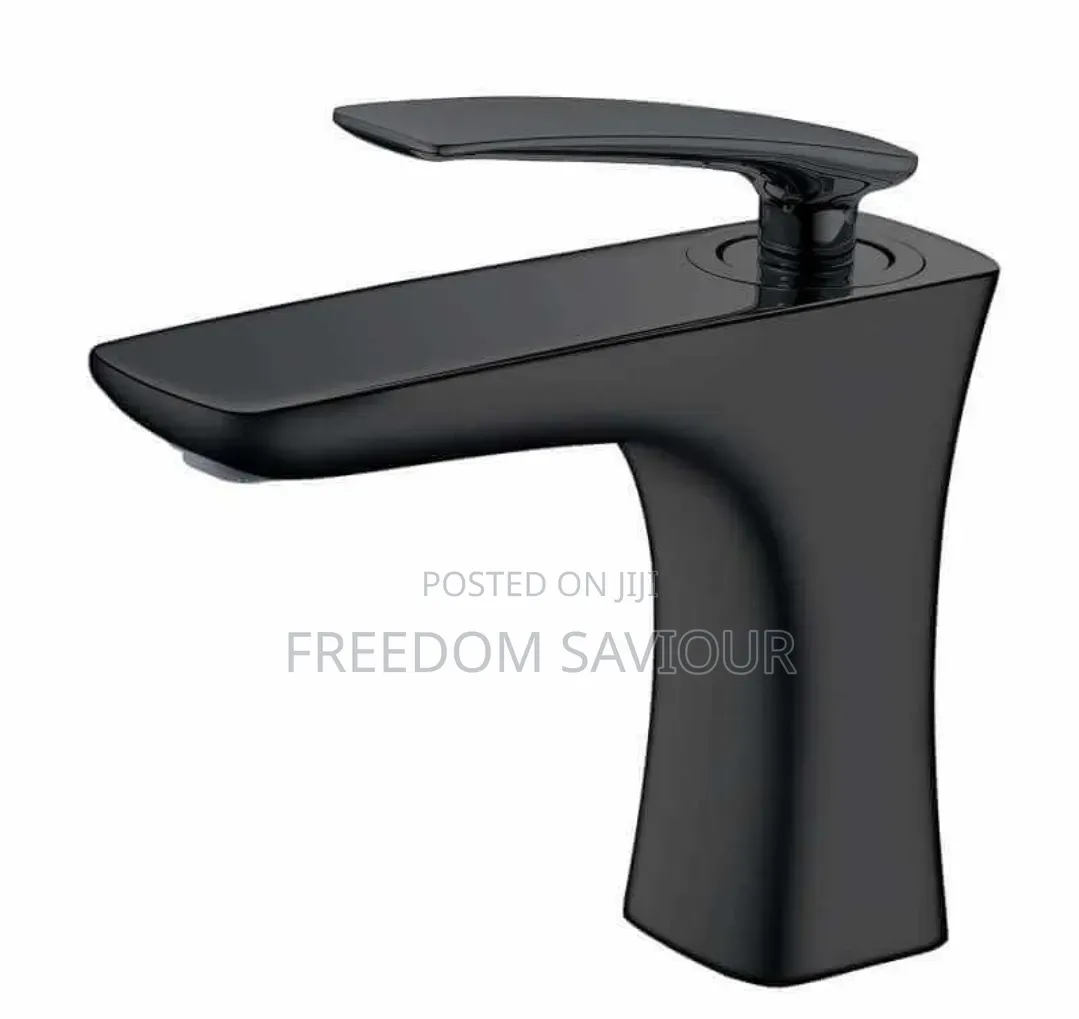 Premium Shower Curtain With Modern Black Bathroom Faucet