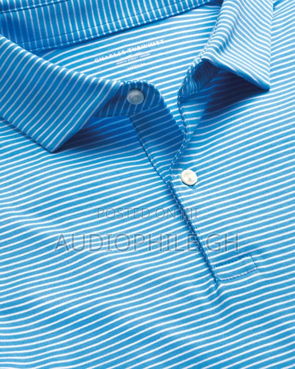 Charles Tyrwhitt Fine Stripe Short Sleeves Performance Polo Shirt