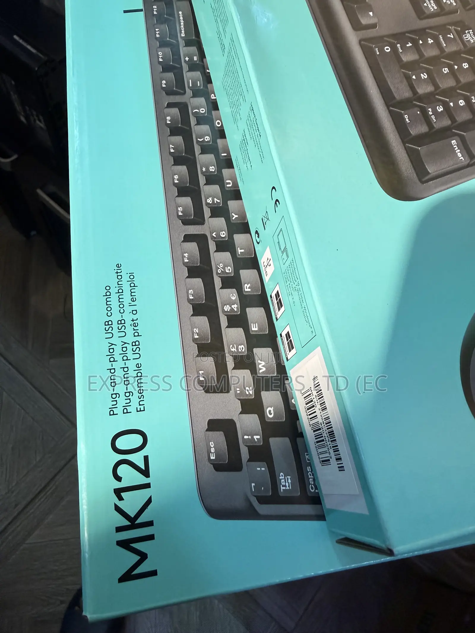 Logitech Mk120 Wired Keyboard Mouse Plug Play Usb Combo Original