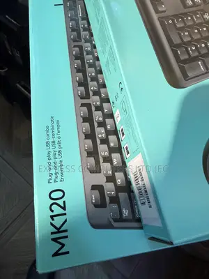 Logitech Mk120 Wired Keyboard Mouse Plug Play Usb Combo Original