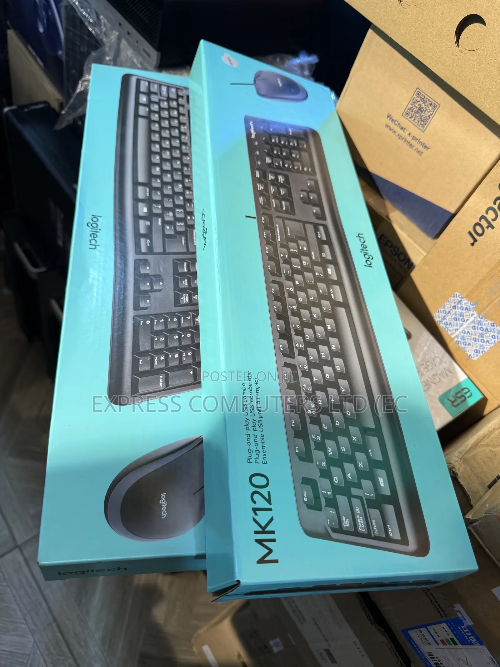 Logitech Mk120 Wired Keyboard Mouse Plug Play Usb Combo Original