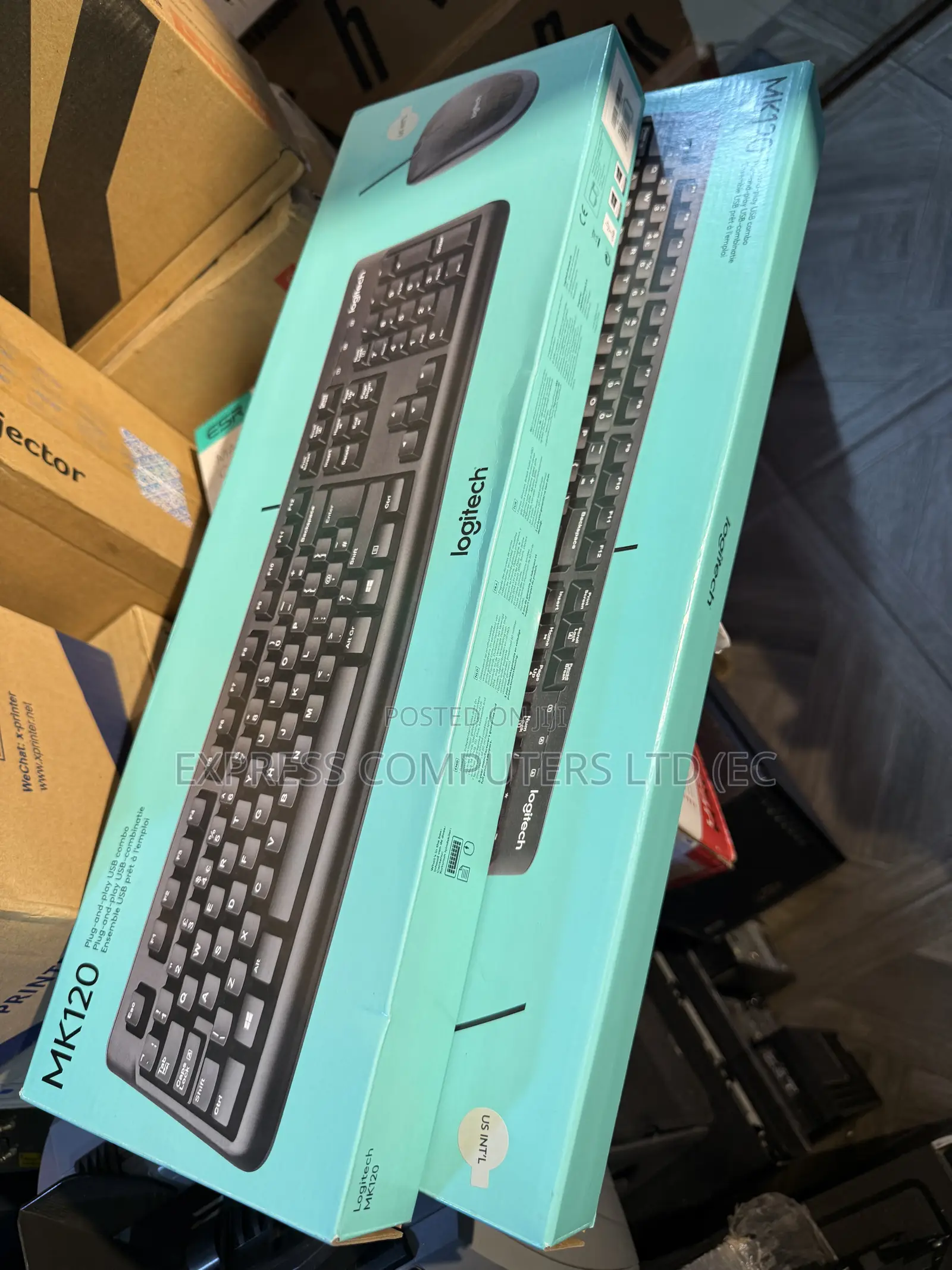 Logitech Mk120 Wired Keyboard Mouse Plug Play Usb Combo Original