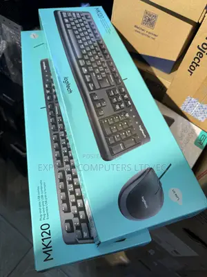 Logitech Mk120 Wired Keyboard Mouse Plug Play Usb Combo Original
