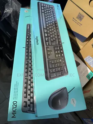 Logitech Mk120 Wired Keyboard Mouse Plug Play Usb Combo Original