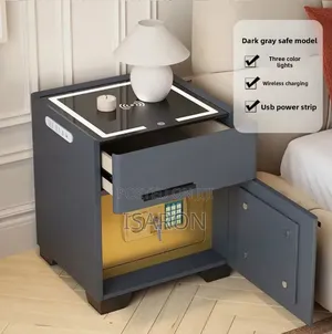 Bedside Cabinet With Safe Inbuilt and Wireless Charger