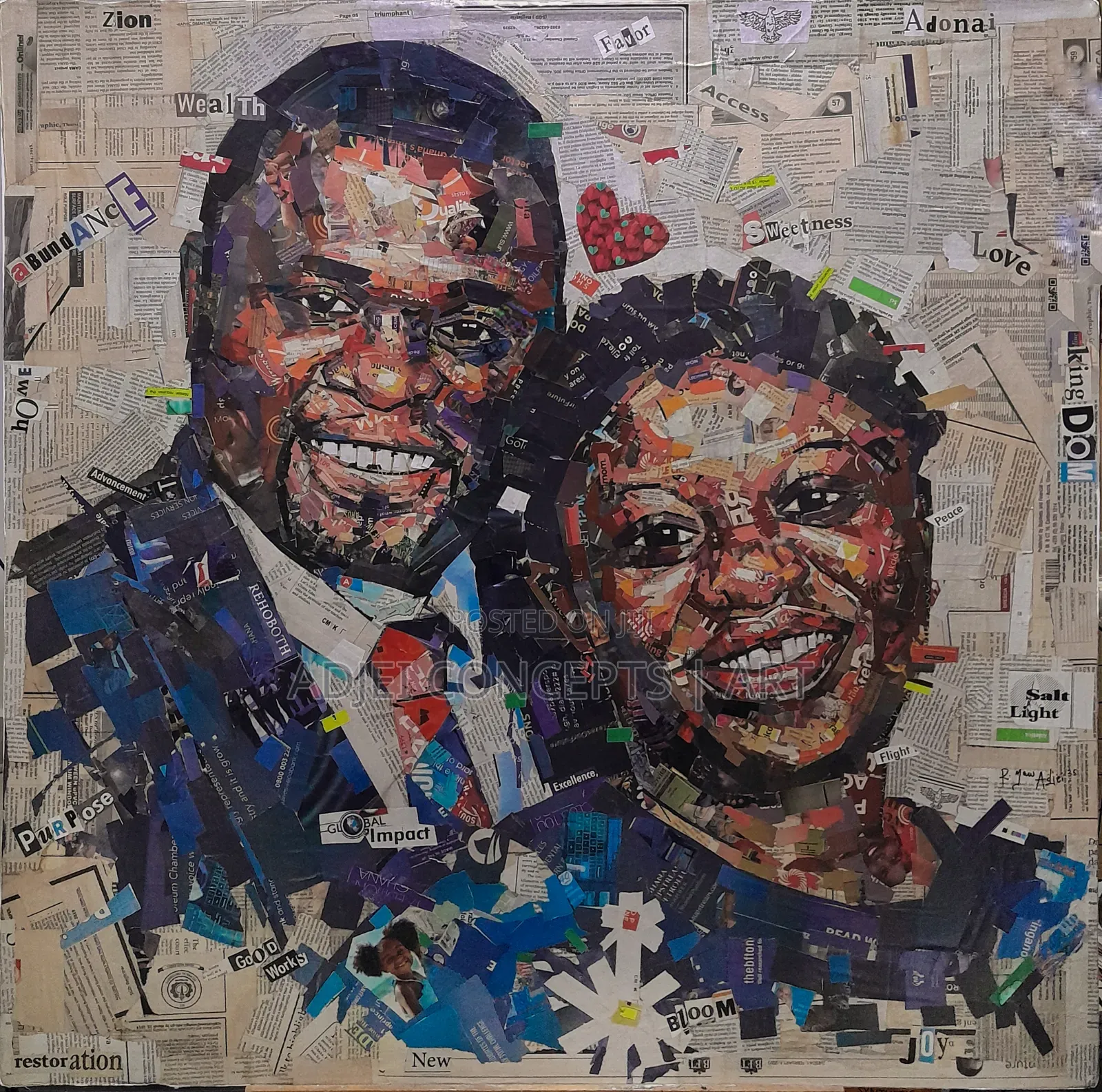 Newspaper Handmade Artworks on Canvas