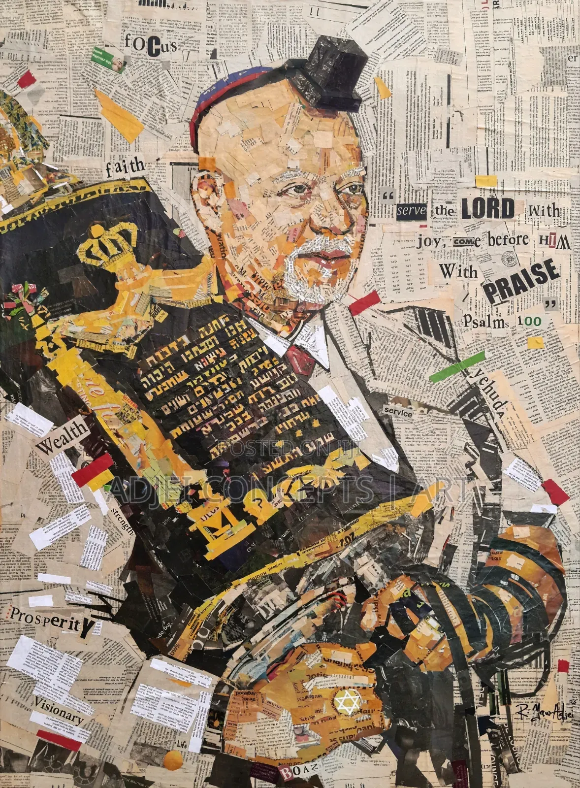 Newspaper Handmade Artworks on Canvas