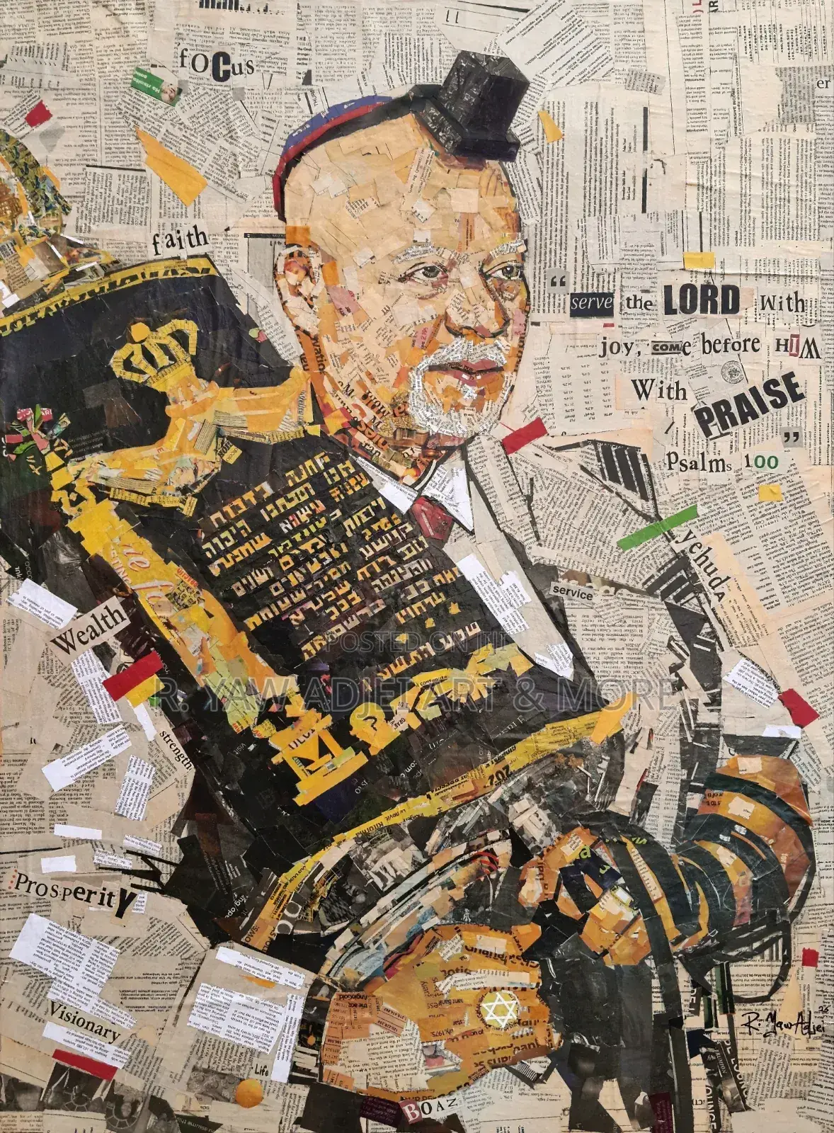 Newspaper Handmade Artworks on Canvas