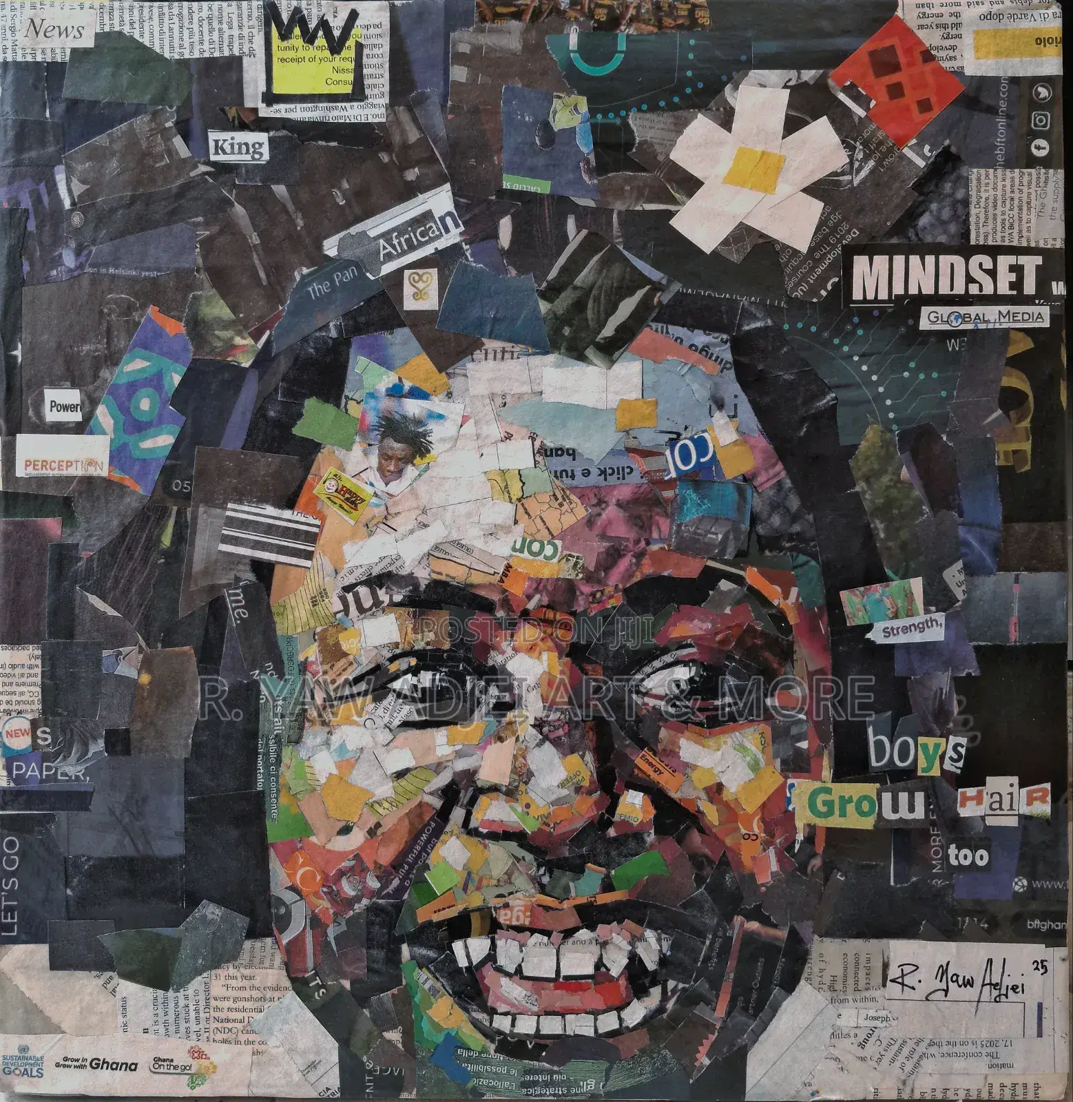 Newspaper Handmade Artworks on Canvas