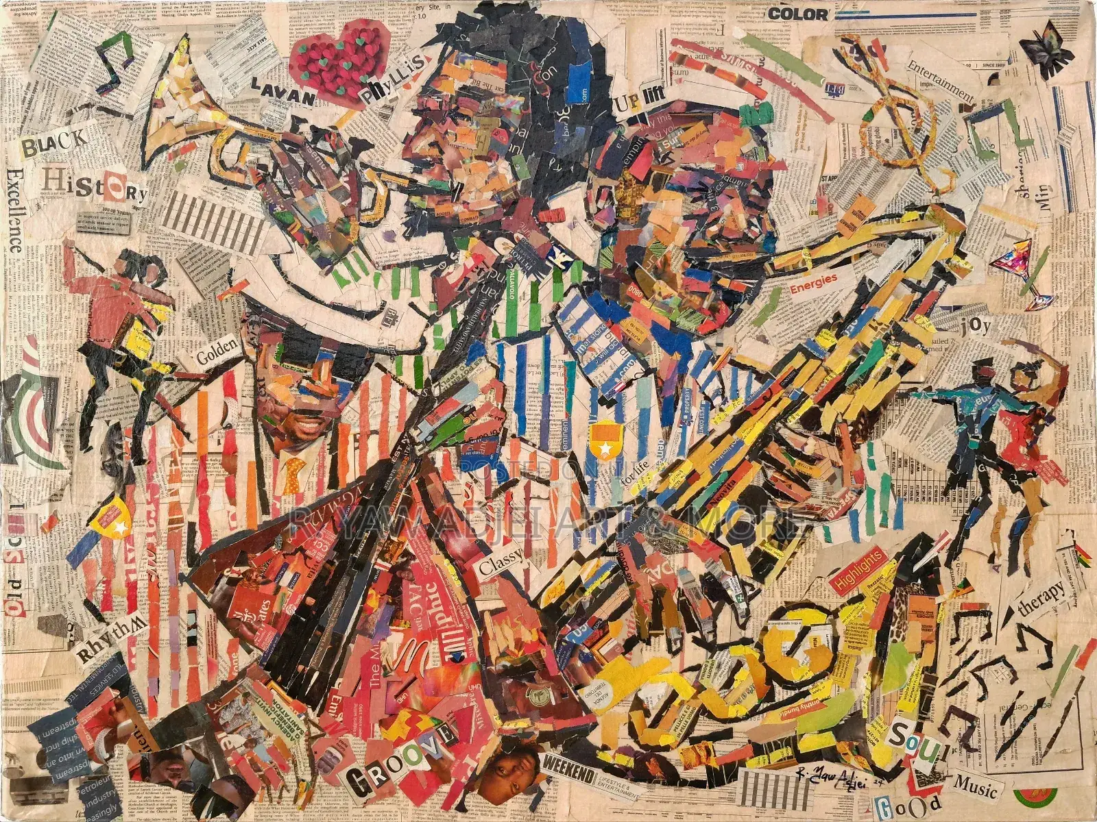 Newspaper Handmade Artworks on Canvas