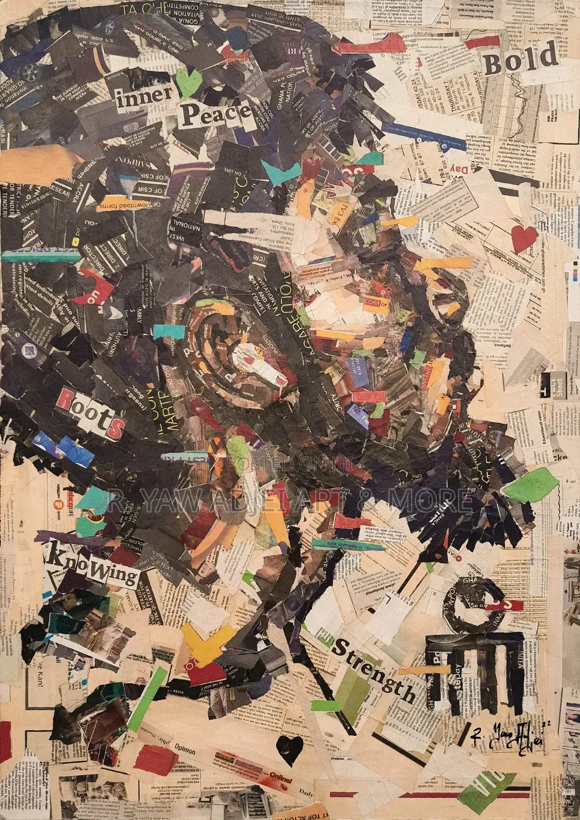 Newspaper Handmade Artworks on Canvas
