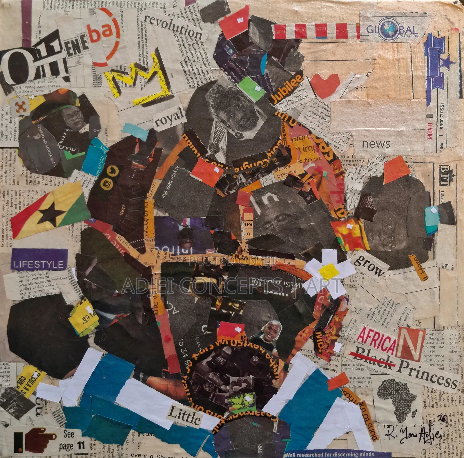 Newspaper Handmade Artworks on Canvas
