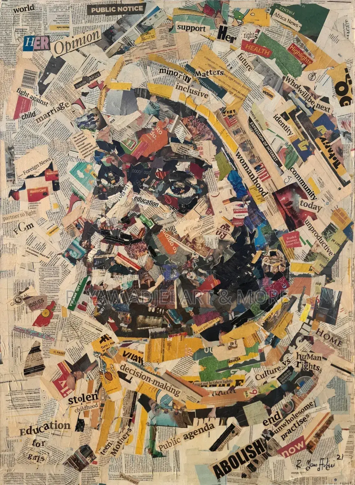 Newspaper Handmade Artworks on Canvas