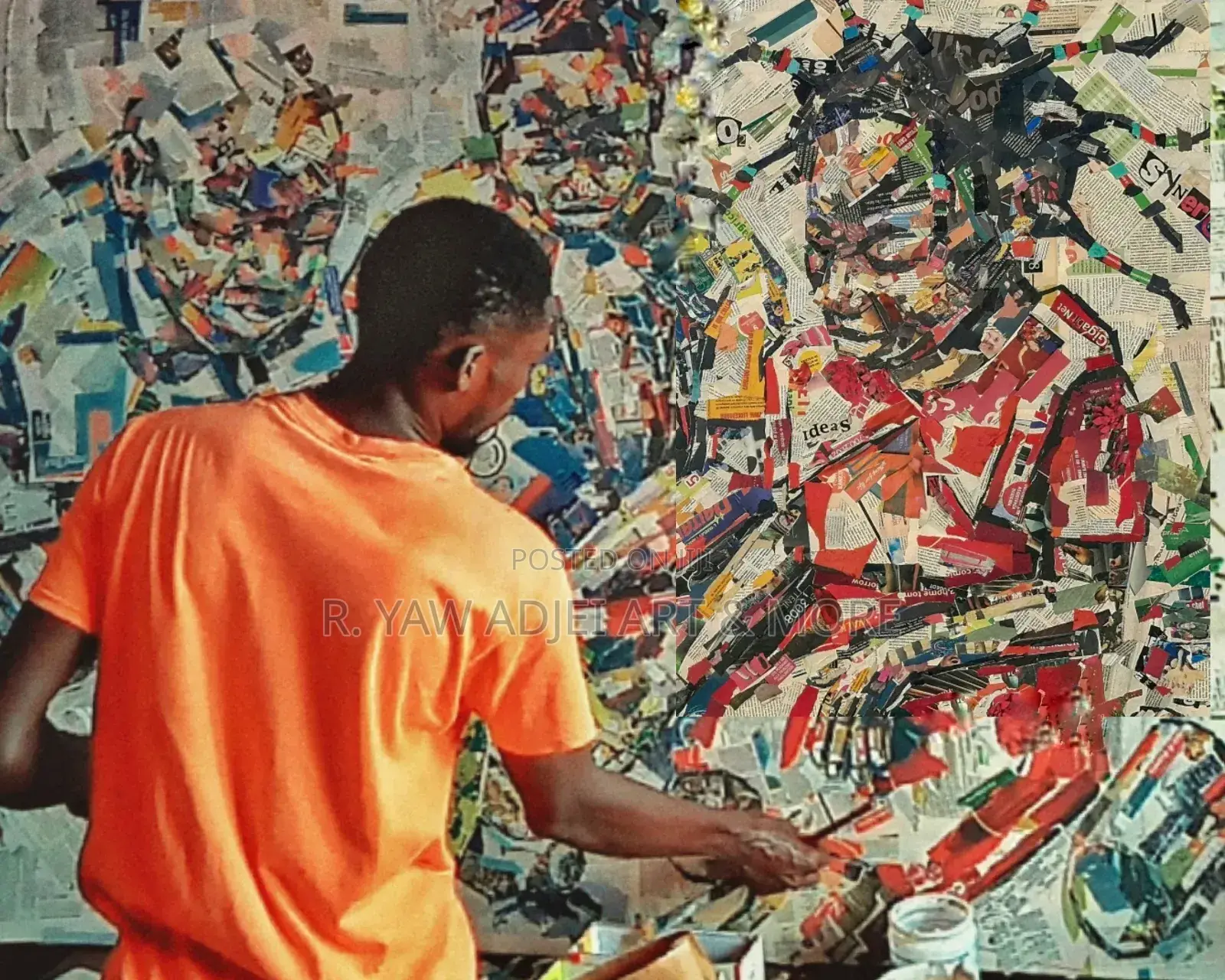 Newspaper Handmade Artworks on Canvas