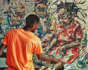 Newspaper Handmade Artworks on Canvas