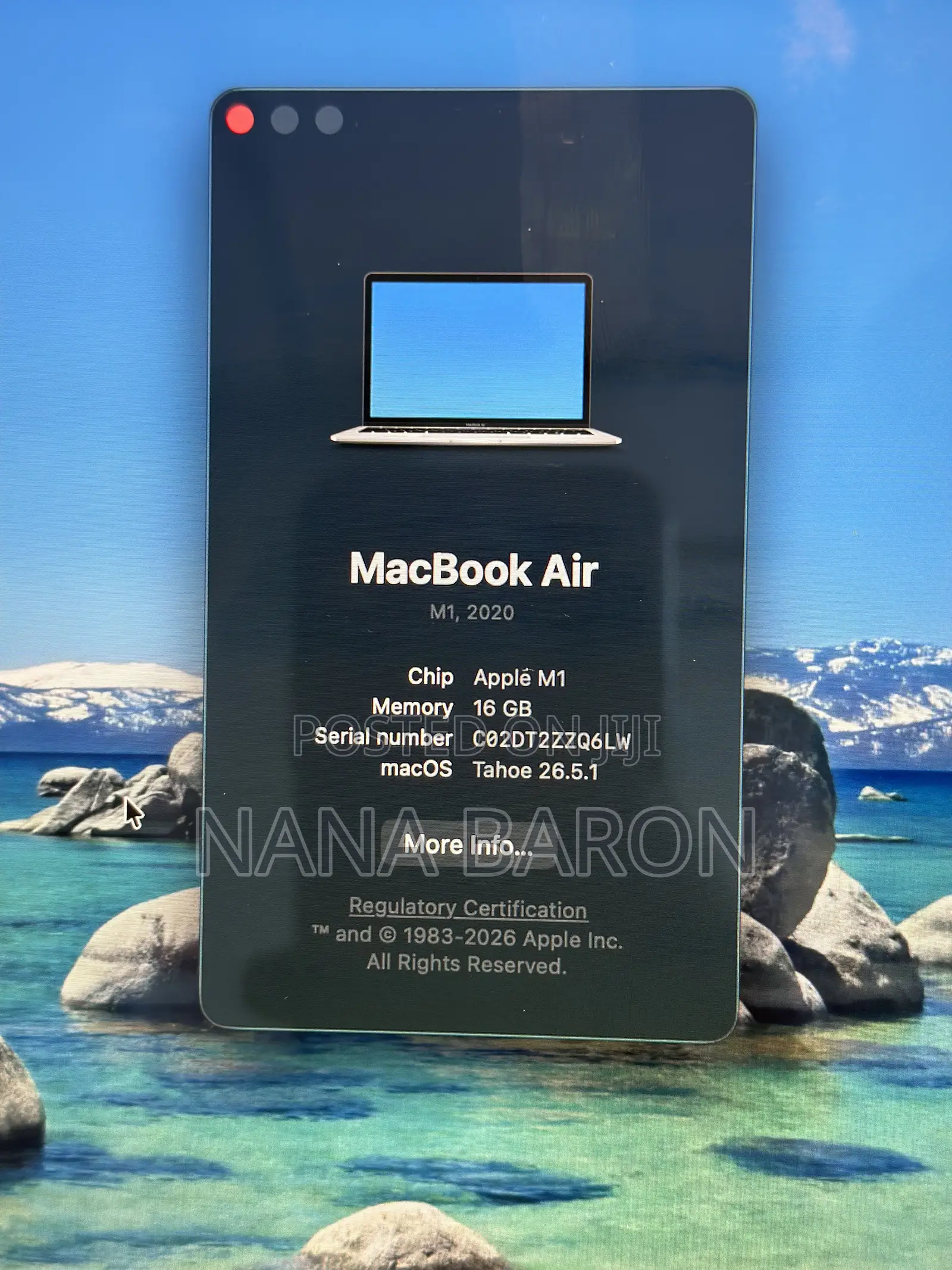 Laptop Apple MacBook Air 16GB Apple M1 SSD 256GB