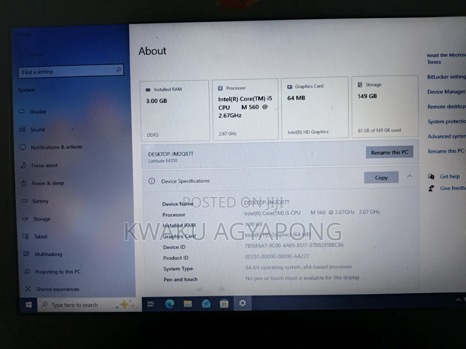 Laptop Dell Latitude E4310 3GB Intel Core i5 HDD 160GB