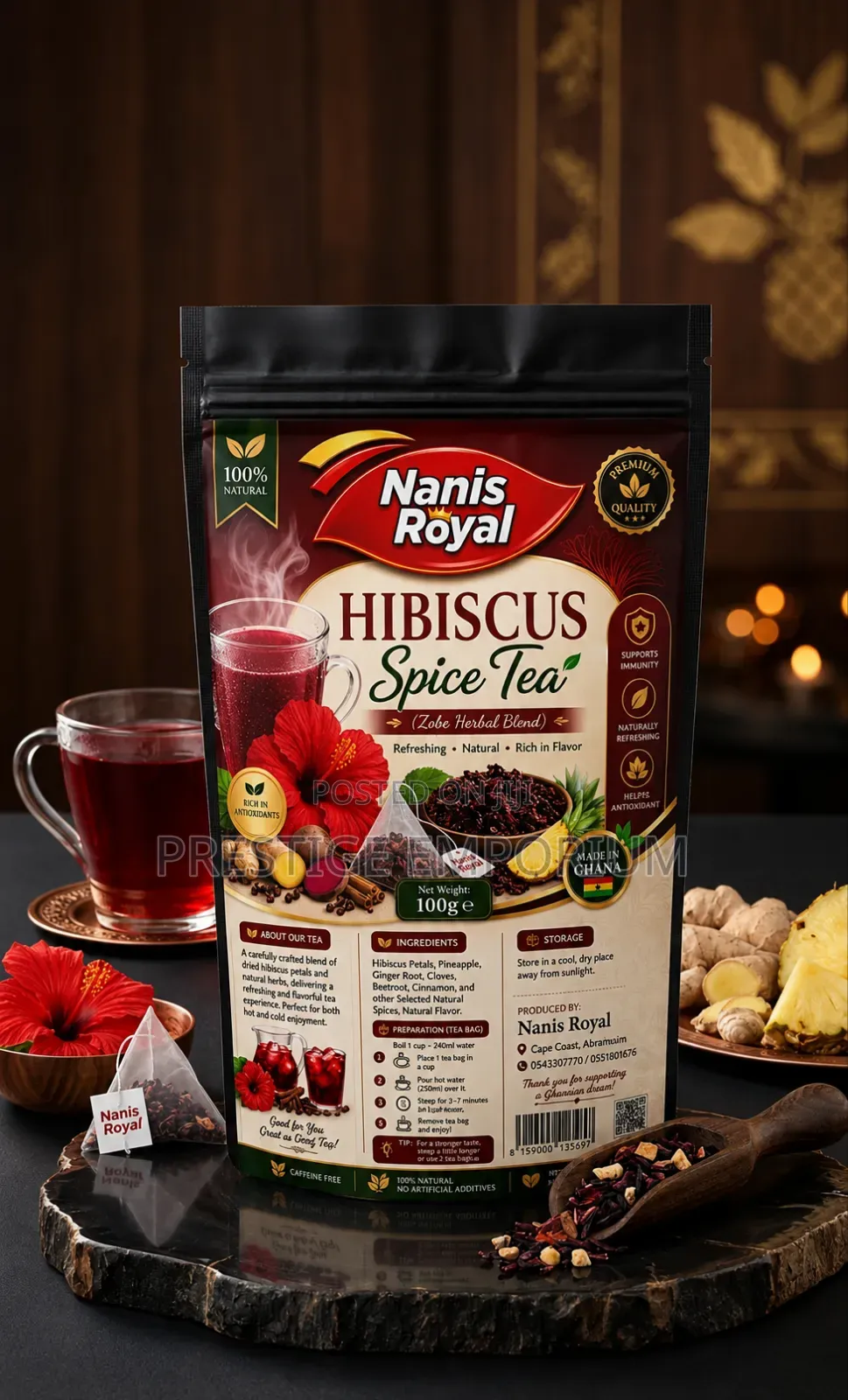 Nanis Royal Hibiscus/Sobolo Spice Tea