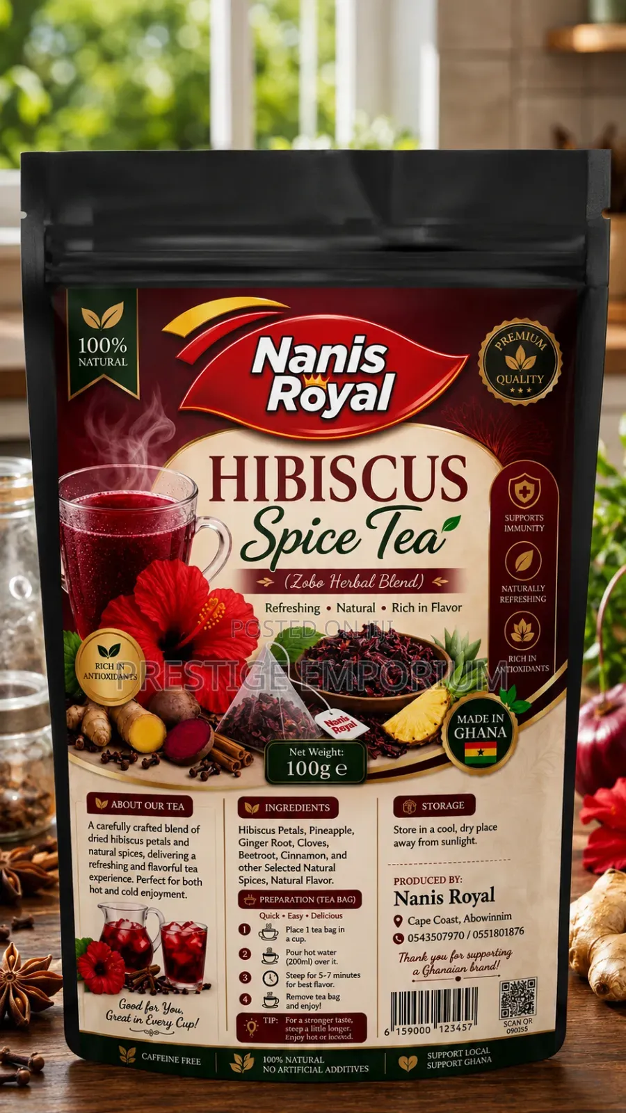 Nanis Royal Hibiscus/Sobolo Spice Tea