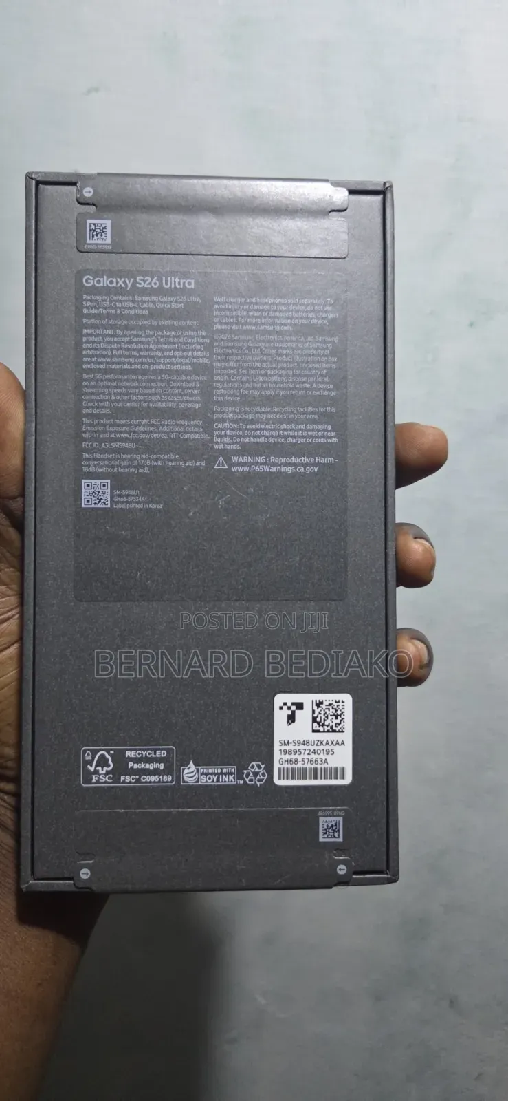 New Samsung Galaxy S26 Ultra 5G 256 GB Black