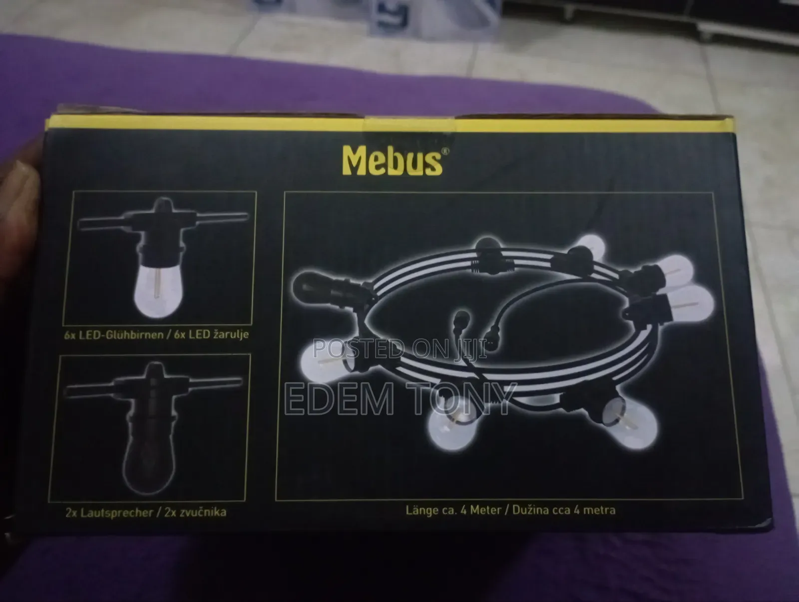 Mebus Outdoor Light String Set With Wireless Speakers for Music