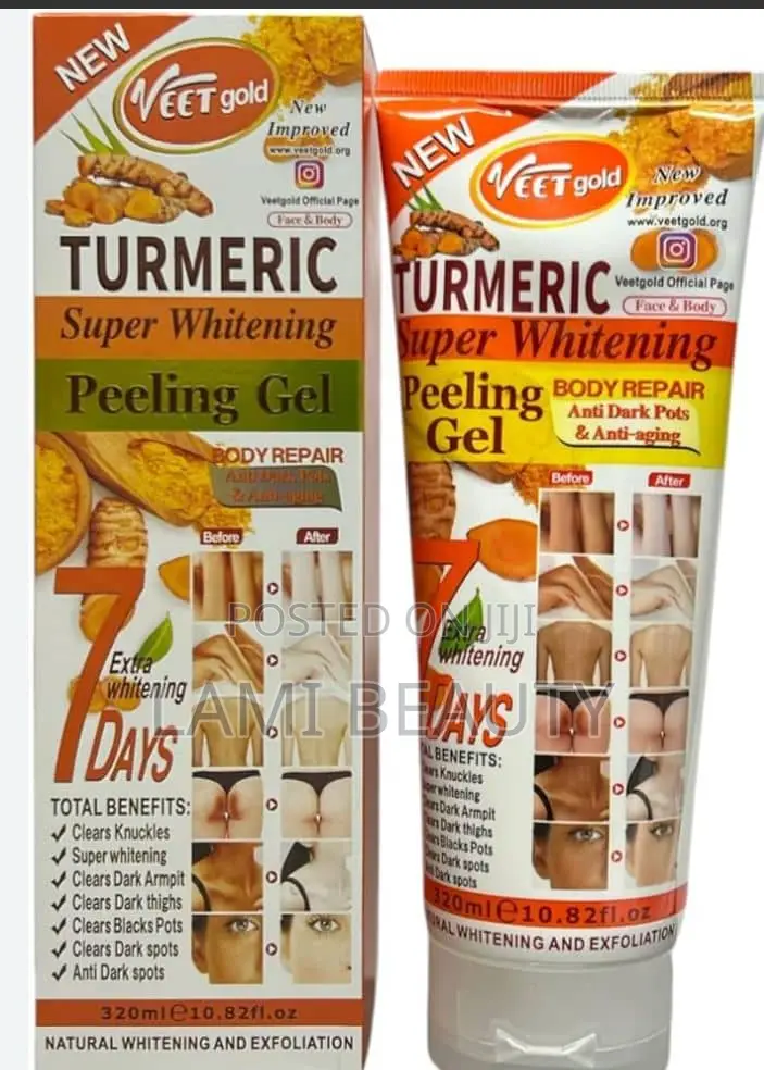 Veet Gold Tumeric Super Whitening Peeling Gel Face Body 7 Days