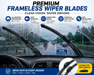 Premium Frameless/Boneless Wiper Blades Set | Smooth Streak-Free
