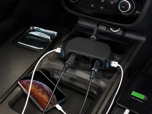 120w 3-Way Car Socket Splitter With Dual Usb Ports (12v/24v)