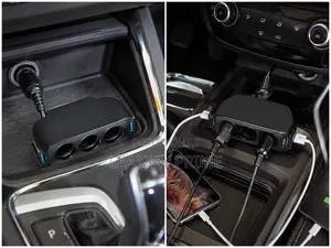 120w 3-Way Car Socket Splitter With Dual Usb Ports (12v/24v)