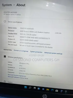 Laptop HP Pavilion 15 8GB AMD Ryzen 5 SSD 512GB
