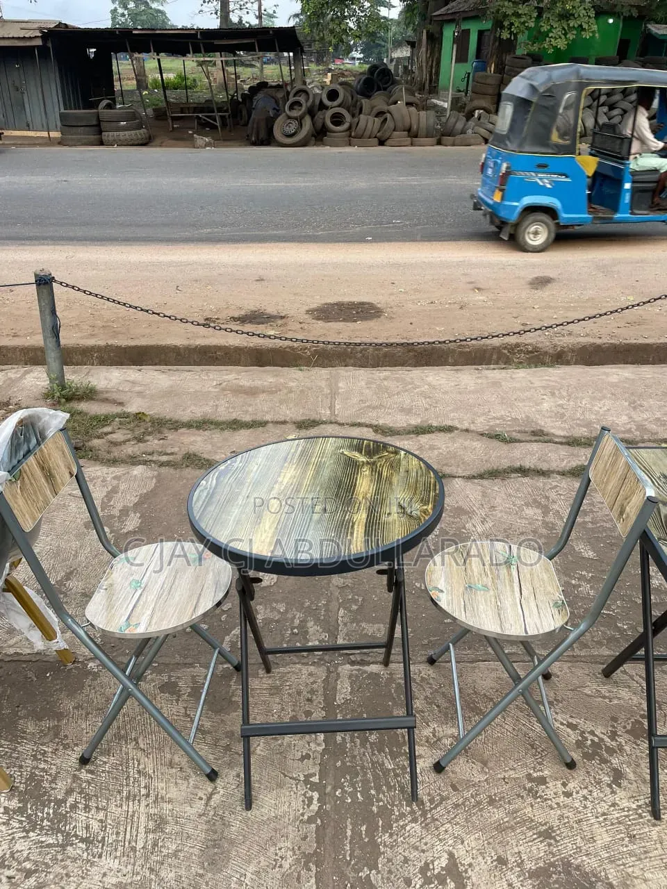 Table With Glass and Design