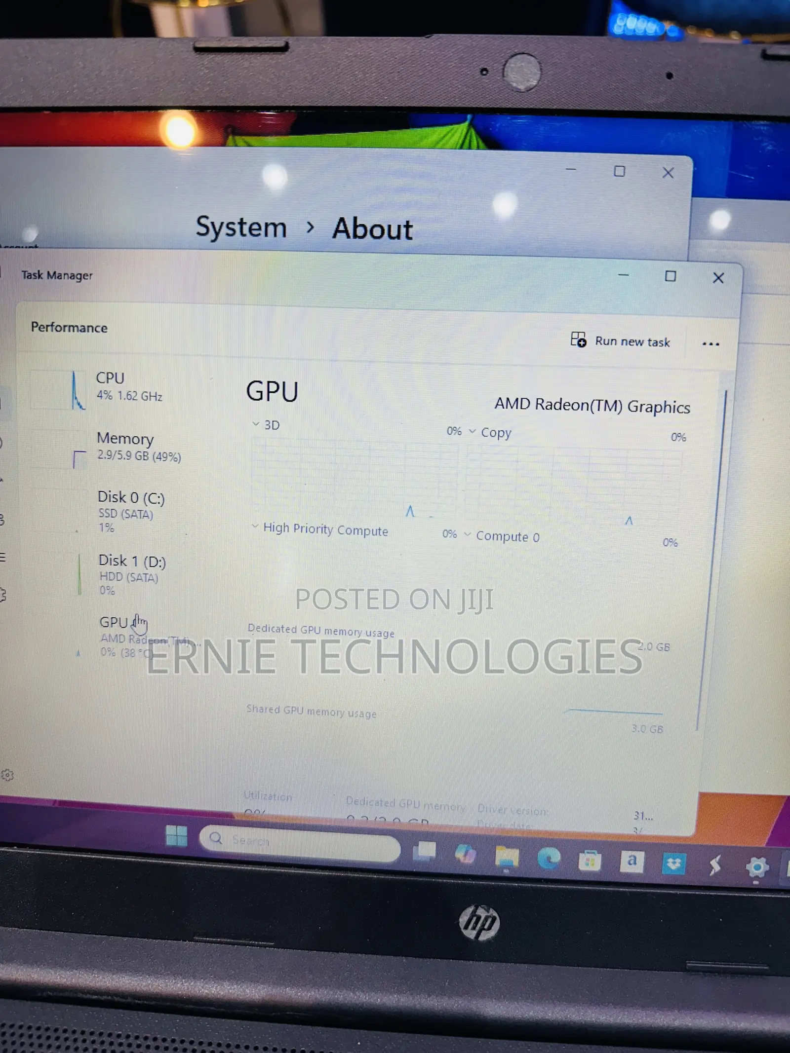 Laptop HP 14-dq1088wm 8GB AMD HDD+SSD 128GB