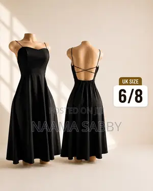 Women’S Black Open Back Evening Dress Uk 6/8