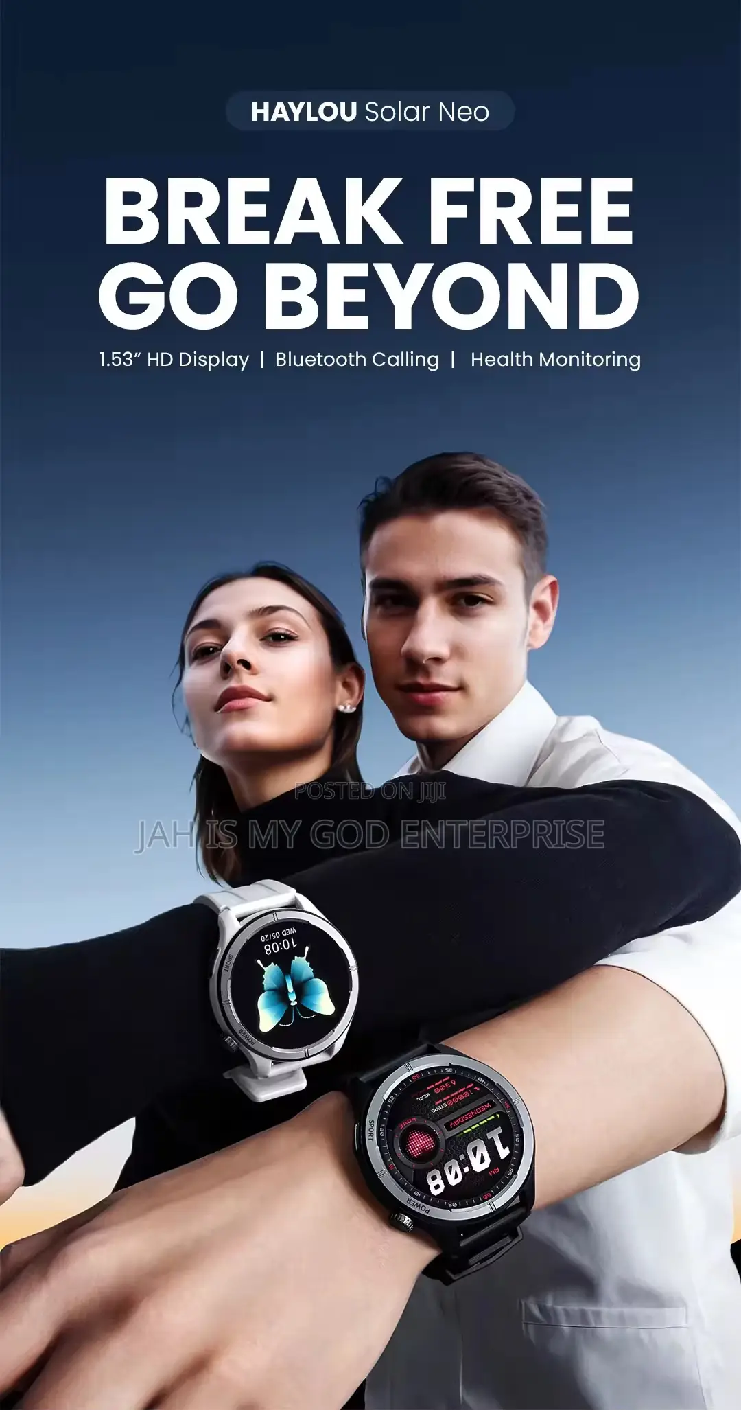 Haylou Solar Neo1.53'' Hd Display Smart Watch +Free 22mm Braided Strap