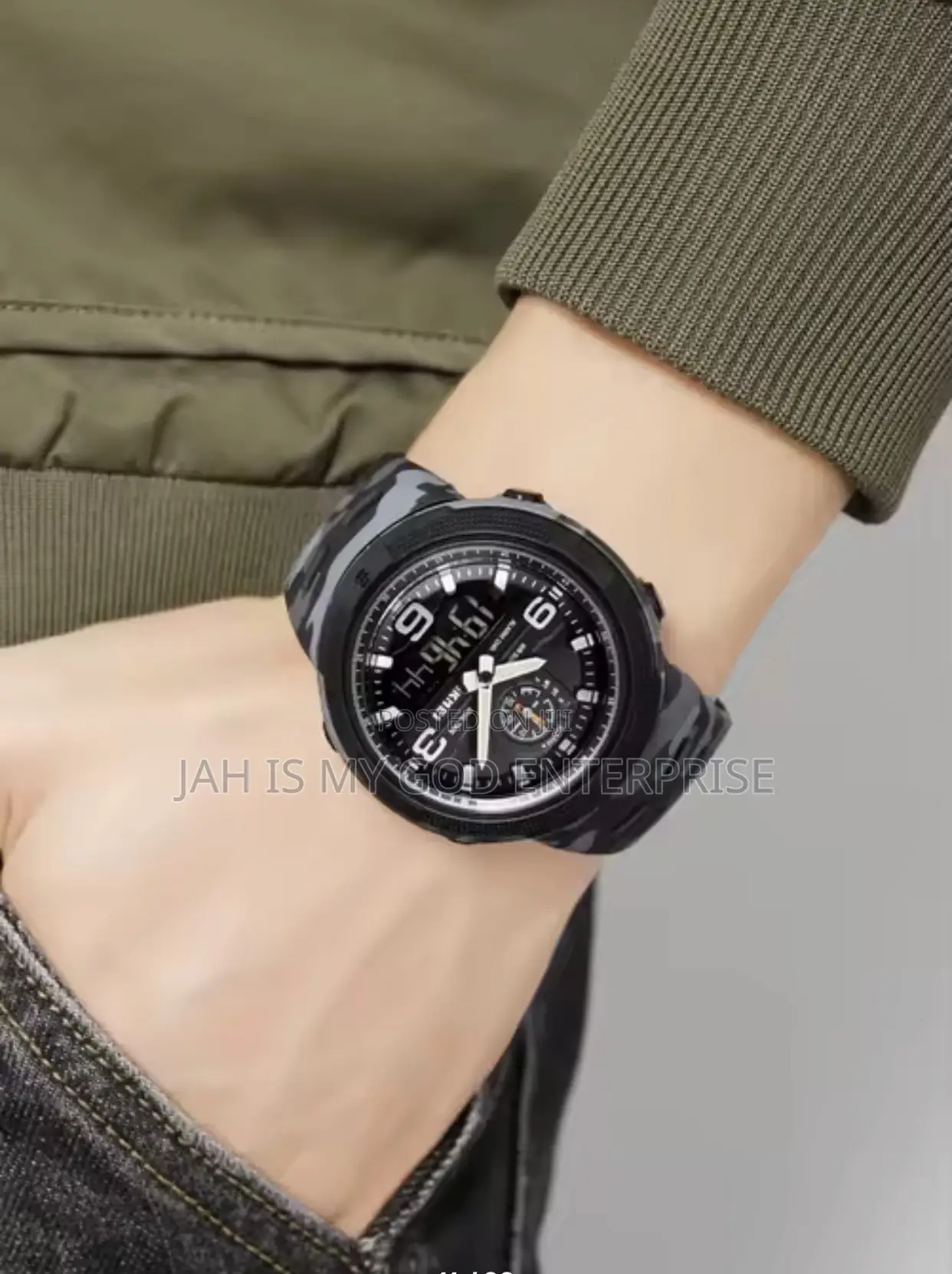 Skmei Sports Dual Display Waterproof Digital Watch for Men- Black