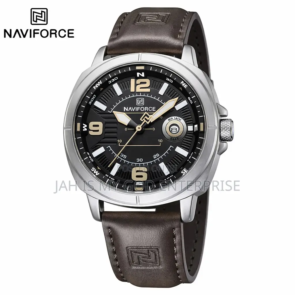 Naviforce Nf8078 Men Quartz Waterproof Clocks Reloj Hombre-coffee