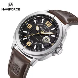 Naviforce Nf8078 Men Quartz Waterproof Clocks Reloj Hombre-coffee