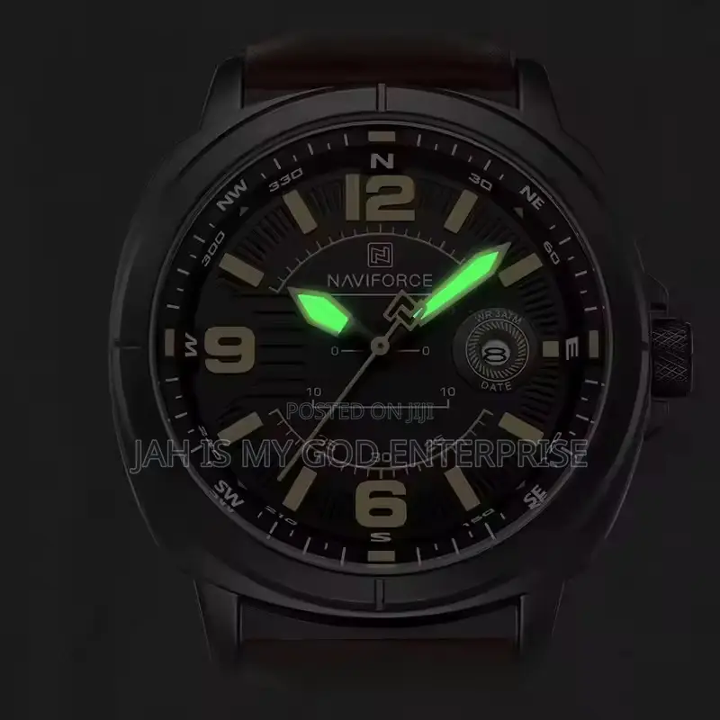 Naviforce Nf8078 Men Quartz Waterproof Clocks Reloj Hombre-Brown Black