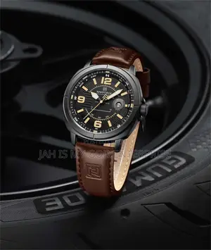 Naviforce Nf8078 Men Quartz Waterproof Clocks Reloj Hombre-Brown Black