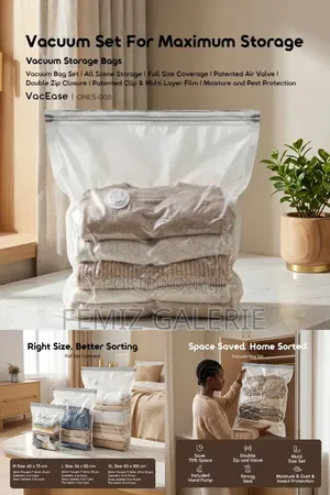 Oraimo Vacease Compact Durable Vacuum Storage Bags-6 PCS