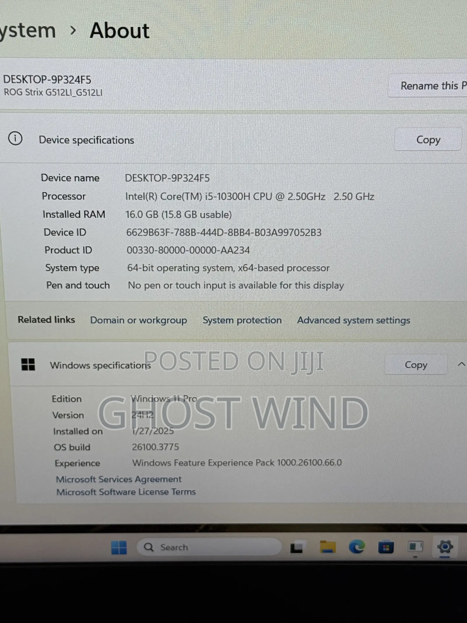 Laptop Asus ROG Strix G15 G512 16GB Intel Core i5 SSD 512GB